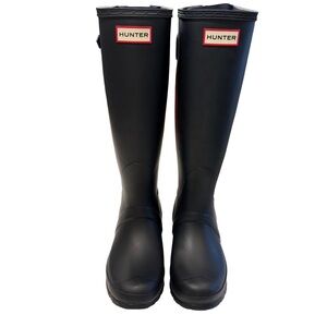 Hunter Original Tall Womens Black Adjustable Rain Boots NIB Sz 6